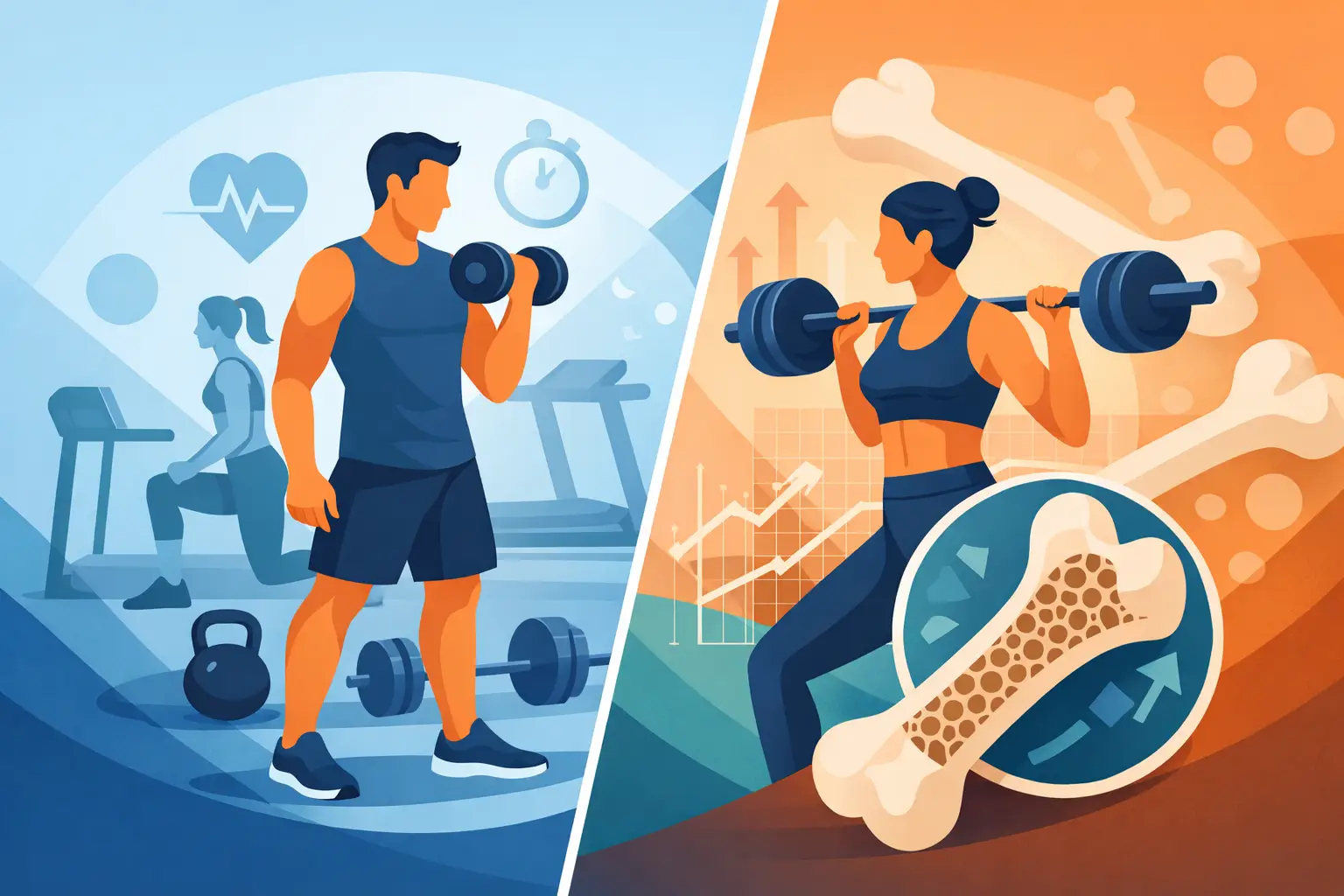 Ejercicio tradicional vs carga osteogénica