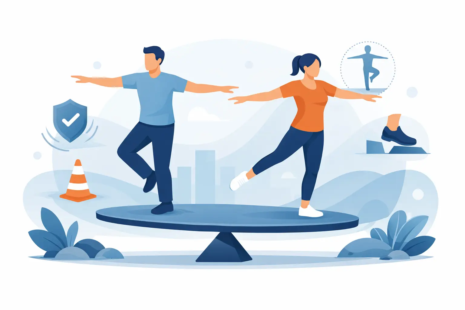 Equilibrio corporal en adultos para moverse seguro
